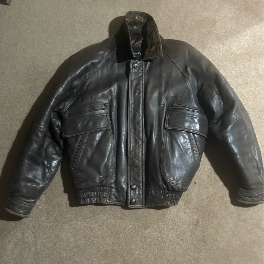 Men’s Phillip Monet leather jacket size large